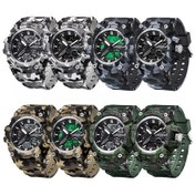 Resim Sones Sanda 3372 Çift Ekranlı Kronograf Çalar Saat Elektronik Saat Dış Mekan Su Geçirmez Işıklı Spor Saati, Renk: Kırmızı 