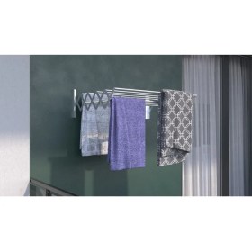 Resim UltraNova 85cm akordiyon çamaşır kurutma askısı, paslanmaz alüminyum, şık ve pratik kullanım 