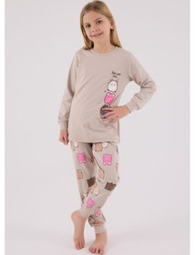 Resim Rolypoly Kız Çocuk Krem Pijama Takımı KREM 