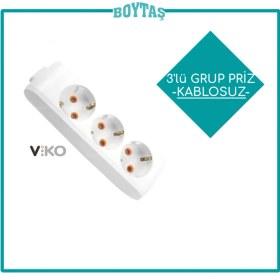 Resim Viko 3'Lü Grup Priz Toprak Klemensli-Kablosuz 