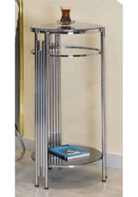 Resim Mim Füme - Gümüş Sütun Fiskos Yan Sehpa Füme 