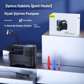 Resim Taşınabilir Çok Fonksiyonlu Araç Hava Pompası Araç Lastiği Hava Pompası 