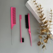 Resim 3 Parça Saç Şekillendirme Seti: Dolaşma Açıcı Tarak, Rat Tail Tarak ve Kenar Fırçası 