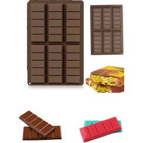 Resim Teknotrust 6 Göz Dikdörtgen Şekilli Dubai Çikolatası Kalıbı Silikon Kalıp Ölçüler Için Açıklamaya Bakın1 Ade 