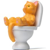 Resim Folinda Kedi Tuvalet Üstü Reçine Figürü - Ev Dekorasyonu - Komik Kedi Figürü - Yumuşak Yüzey - Masa Ve Oda Dekoru - Siyah, Beyaz, Gri, Sarı Renk Seçenekleri 