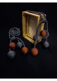 Resim Ege Nin Atölyesinden Hasır Toplu Silinebilir Perde Bağlama Aksesuarı 8 Top 