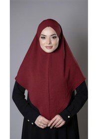 Resim Hürrem Bone Bordo Pratik Hazır Geçmeli Tesettür Eşarp Aerobin Kumaş Çapraz Hijab 2307 16 