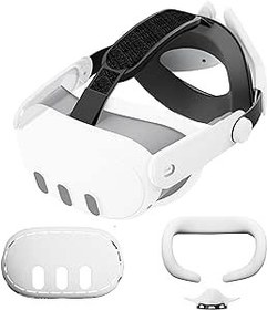 Resim APEXINNO VR Head Strap Set for Meta Quest 3, VR Silicone Cover Accessories for Oculus Quest 3 Headset (white) 