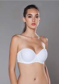 Resim Pierre Cardin Moonlight 2153 Beyaz Pamuklu Balenli İnce Süngerli Straplez Sütyen Beyaz 