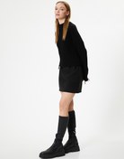 Resim Boğazlı Kazak Uzun Kollu Kaşkorse Yıpratma Detaylı 