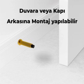 Resim Kapı Stoperi Tamponu Gold Altın Vidalı Metal Tutacağı Tutucu Kapı Arkası Duvar Kolu Stopu Takozu 