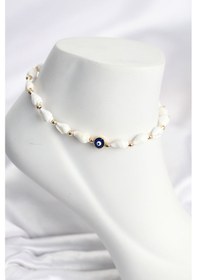 Resim Deniz Kabuğu Model Nazar Detaylı Halhal - Ebj260612w43977 Bakır 
