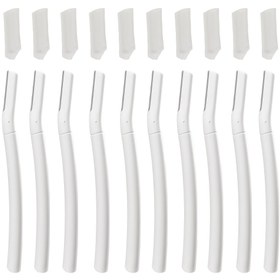 Resim 10 Adet Süt Beyazı Peeling Dermaplaning Aracı, Yüz & Kaş Tıraşı Hassas Kapaklı - 10 Adet | Kadınlar ve Erkekler için Taşınabilir Tıraş Makinesi 