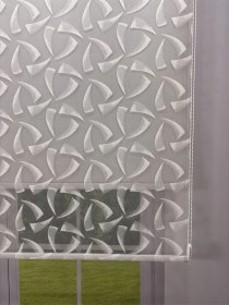 Resim Nova Serisi Üç Yaprak Desenli Çift Mekanizmalı Beyaz Tül Açık Gri Stor Perde Açık Gri 