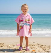 Resim LİTTLE TORTOİSE Kız Çocuk Canan Desenli Panço Bornoz - Plaj Terliği 2, Li Paj Seti 