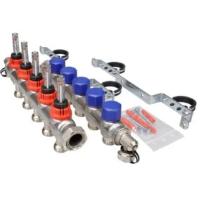 Resim Fraenkische 5 Ağızlı Yerden Isıtma Debi Göstergeli Kollektör Paslanmaz Çelik 79503005 