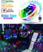 Resim Sese Duyarlı Usb Rgb Ledli Disco Topu Disko Topu 5w 