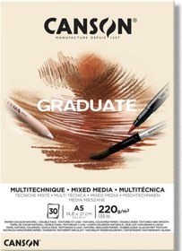 Resim Canson Mixed Media Çok Amaçlı Çizim Defteri Natural 220 G A5 
