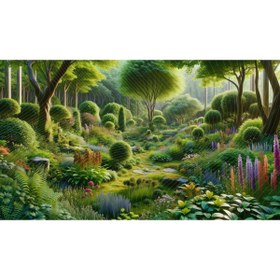 Resim Venspor Yeşil Doğa Bahçesi Arkaplan - 200x150cm Fon Duvar Örtüsü 