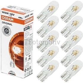 Resim Osram 12V T10 W5W Dipsiz Park Ampulü 10 Adet 2825 