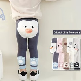 Resim 1'li Paket Sevimli Penguen & Kedi Çizgi Film Baskılı Tayt - 0-1 Yaş Bebekler İçin - Yumuşak Esnek Tüm Sezon Pantolon, Sevimli Hayvan Desenli, Kolay Bakım Elde Yıkama/Kuru Temizleme, Günlük Giyim İçin Mükemmel, Tayt, Eğlenceli Küçük Çocuk Giyim, Rahat Yürüme Çağı Giyim 