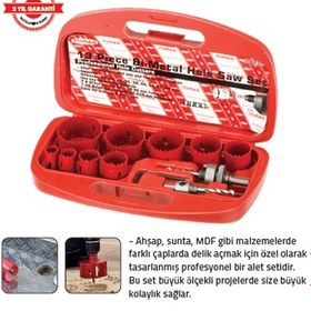 Resim Tomax Bi-metal Panç Set 13 Parça 19-64 Mm 