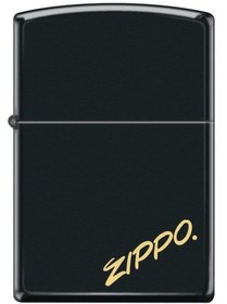 Resim Zippo Black Matte Script Logo Çakmak 