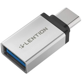 Resim Lention Type C to USB 3.0 Çevirici Dönüştürücü OTG Adaptör Gümüş 