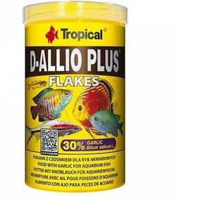 Resim Tropical D-Allio Plus Flake Discus Balıklar için Sarımsaklı Pul Balık Yemi 1000 Ml 200 Gr 
