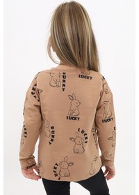 Resim Toontoy Kız Çocuk Baskılı Sweatshirt Kahverengi 