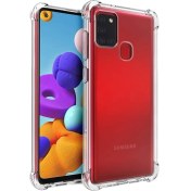Resim Samsung Galaxy A21s Kılıf AntiShock Sert Kapak + Nano Glass Şeffaf Gpack