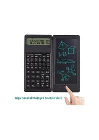 Resim Silinebilir Lcd Yazı Tabletli, Kalemli Katlanabilir Bilimsel Hesap Makinesi Çok Renkli 