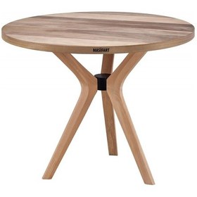 Resim Masifart Alirio 120 Lik Ceviz Poli 3 Lü Yuvarlak Masa Cilasız Ham Ham 