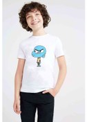 Resim Gumball Gumball Baskılı Unisex Çocuk Beyaz T-Shirt 