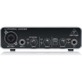 Resim Behringer Umc22 2x2 Ev Stüdyosu Için Midas Mikrofon Preamfi Ses Kartı 