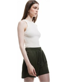 Resim Koton Regular Fit Cepli Beli Bağcıklı Normal Paça Mini Şort Haki 5sak70036ek Haki 