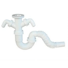 Resim Lavabo Sifonu S Gövde Körüklü Çift Girişli 