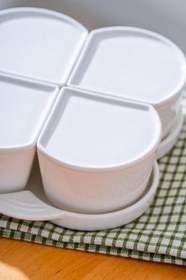 Resim ACAR Pure Line 4 lü Tepsili Kahvaltılık Seti JEA-06652/12 Beyaz JEA-06652/12 