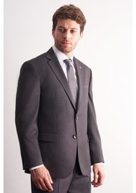 Resim İmza Kahverengi Mono Yaka Kendinden Desenli Esnek Bel 4 Drop Comfort Fit Takım Elbise 1001255169 Kahverengi 