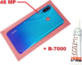 Resim Huawei P30 Lite Arka Pil Batarya Kapağı (Kamera Lensli 48 MP CAM+B-7000) MAVİ 