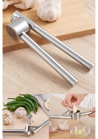 Resim Paslanmaz Çelik Sarımsak Ezici Press Koncis Hazneli Sarımsak Ezme Aparatı 