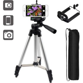 Resim Cazipshop Cep Telefonları Için 135 cm Alüminyum Tripod Taşıma Çantalı Tripod + 3 Ayak Sehpa Telefon Tutucu 