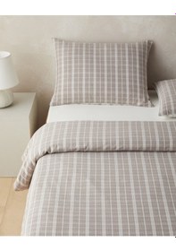 Resim English Home Glen Plaid İpliği Boyalı Çift Kişilik Çarşaflı Nevresim Takımı 200x220 Cm Koyu Bej Koyu Bej 