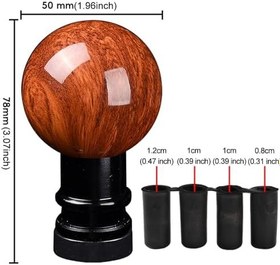 Resim XhuangTech Ahşap Tahıl Araba Vites Topuzu, Çoğu Manuel Otomatik Araba için Yuvarlak Bilyalı Alüminyum Araba Vites Değiştirme Topuzu, 3 Adaptörlü Vites Kolu Kolu Düğmesi 8 mm 10 mm 12 mm (Kırmızı) 