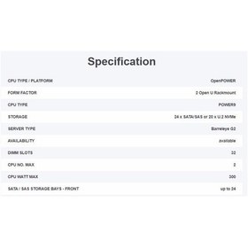 Resim IBM Barreleye G2 – DVT L10 Server Sunucu ve Güç Kaynağı 