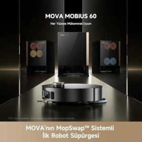 Resim Defne Store Mova Mobıus 60 Mopswap™ Sistemli Süpürge, 30.000 Pa Emiş Gücü, Dinamik Emiş Koruma Sistemi, 8 Cm’ye Kadar Engel Aşma, 100 °c ile Yıkama Sistemi, 3 Yıl Garanti 