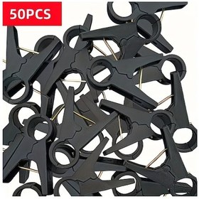 Resim Chuangyinshop 50 Adet Siyah Bahçe Bitki Klipsi - Sağlam Bahçe Organizasyonu 0.71inç 