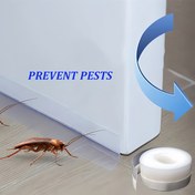 Resim 1 adet Kuru ve Islak Ayrım Su Engelleme Şeridi, Banyo Cam Kapı Altı Mühürleme Şeridi, Su Geçirmez Kendinden Yapışkanlı Tuvalet Duş Odası Su Engelleme Aracı. 