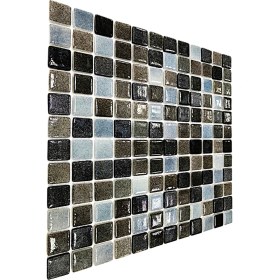 Resim MozaiKristaL Tüm Yüzeyler Için 25X25MM. Gri Mix. 31.5X31.5CM Fileli Cam Mozaik ( 1m2 Lik Paket ) 