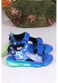 Resim Vicco 332.p25y.255 Felipe Saks Mavi Rahat Esnek Işıklı Erkek Çocuk Sandalet Saks 